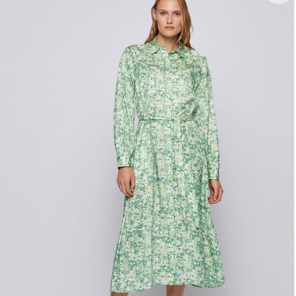 SHIRT DRESS IN COTTON AND SILK WITH FLORAL PRINT